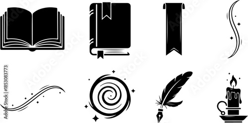 Mystic Crystal Ornament Icon Vector Set