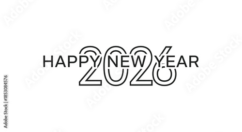 Festive happy new year two thousand twenty text design in a black silhouette