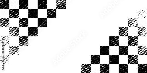Race flag grunge background, car rally or motocross finish flag with vector checker pattern. Grunge race flag for car racing sport or bike speedway, motorsport