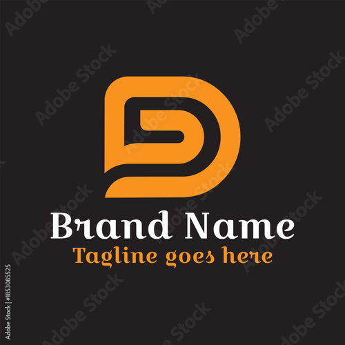 D letter logo. Fully vector file. CMYK color mode. Modern circular technology company logo with clean vector design for web and business use. Easy to download.