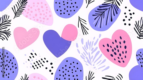 Colorful heart patterns digital design background art creative environment abstract view