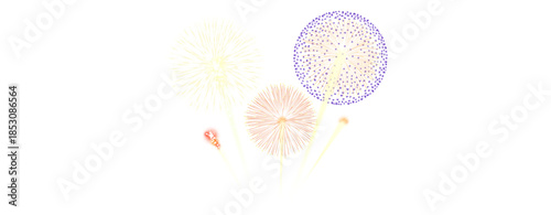 set of multi colours sky shot fire works 