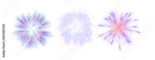 set of multi colours sky shot fire works 