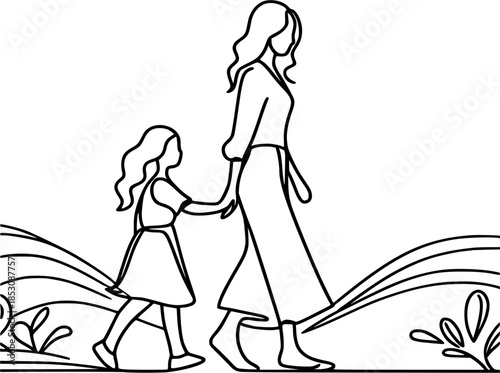 Black silhouette illustration of a woman carrying shopping bags in a simple cartoon vector style