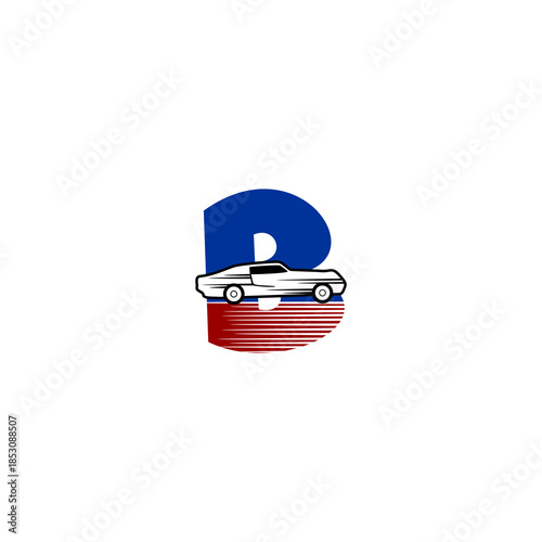 Speed racing car with letter ...