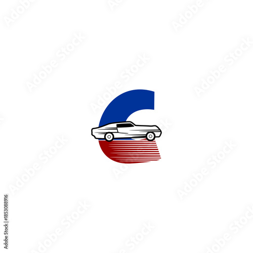Speed racing car with letter ...