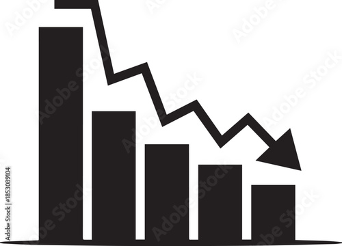 PDecreasing trend graph with downward arrowrint