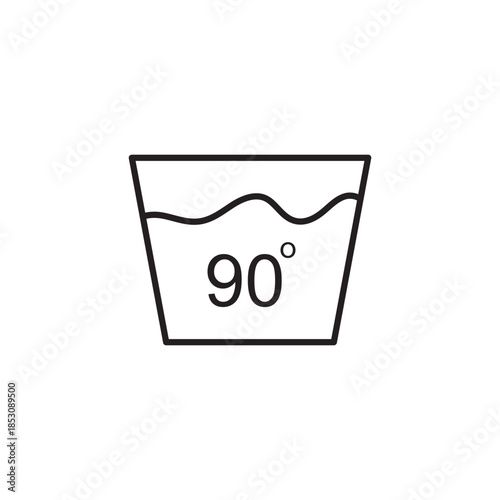 90 temperature wash icon. Washing clothing degree celsius. Warning information. Hand wash or machine wash. Dry cleaning. Laundry symbols