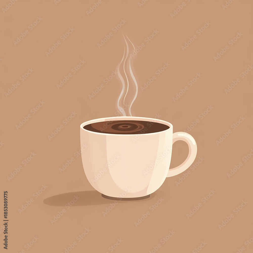 Fototapeta premium Simple Cozy Hot Chocolate Mug with Clean Background