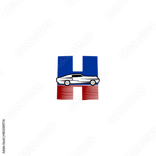 Speed racing car with letter ...