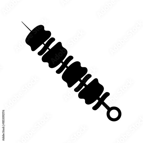 BBQ Skewer Icon Isolated on Transparent Background. Grilled Food Symbol. Vector Illustration