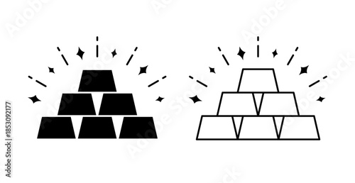 Gold Bars Icon Isolated on Transparent Background. Wealth Finance Symbol. Vector Illustration