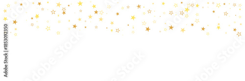 Golden Confetti Star Falling on Transparent Background. Celebrations. Wallpaper. Vector Illustration