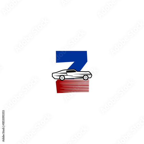 Speed racing car with letter ...