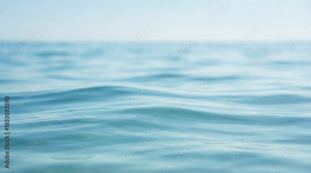 Naklejka premium Blue ocean water texture with small waves minimal background