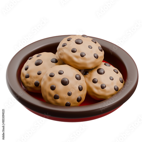 Chocolate chip cookies in a bowl for a sweet snack