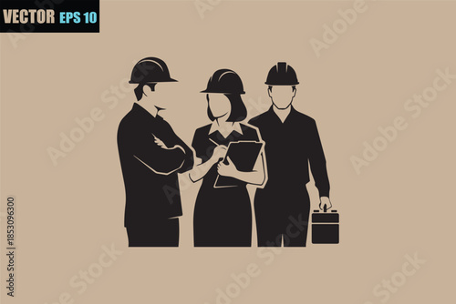 Engineers discussing project details