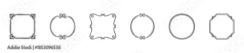 Decorative frame collection featuring various elegant shapes and ornamental borders perfect for certificates invitations labels and graphic design projects