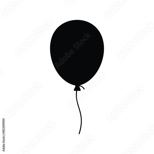 Single balloon silhouette vector flat illustration design.