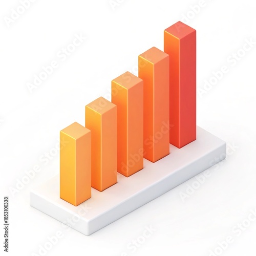 A simple 3D isometric bar chart showing upward growth and positive trend Free Download A simple 3D isometric bar chart showing upward growth and positive trend - GFXLoad