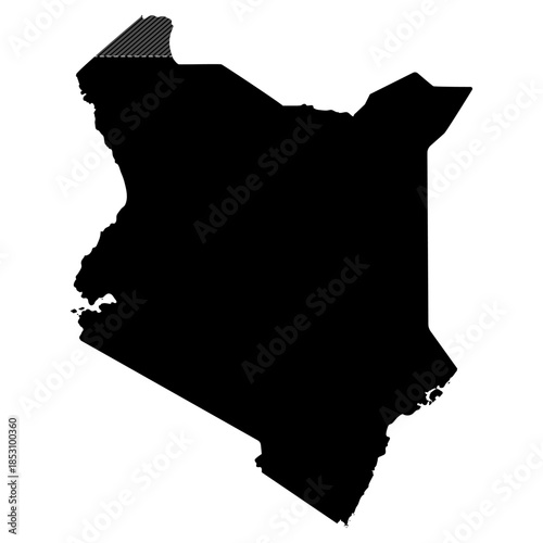 Kenya map silhouette national border geography graphic illustration