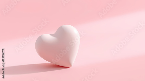Elegant Pink Ceramic Heart Object Resting On A Minimalist Pastel Pink Background For Valentines Day Design