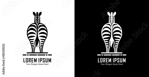 Zebra logo design with back view