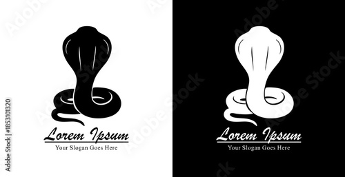 Cobra snake logo design with back view
