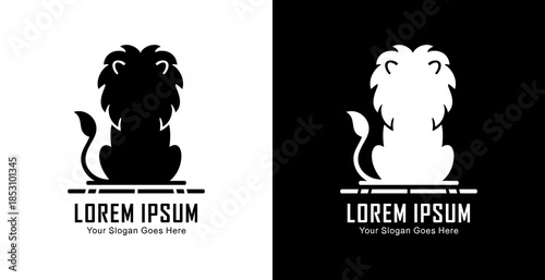 Lion logo design with back view