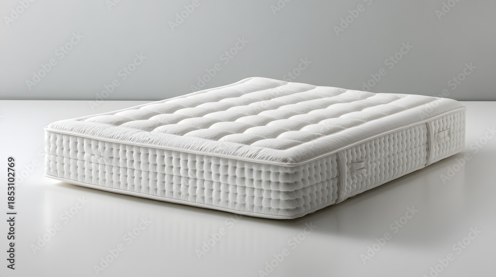 Obraz premium Luxury White Mattress with Quilted Top and Side Detail.