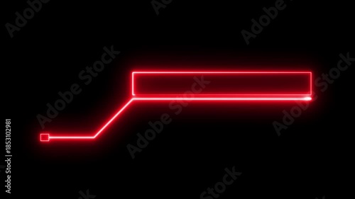 Neon Simple HUD elements rectangle frame lines callout animation for text on black 4K video Animate a white callout for text.	