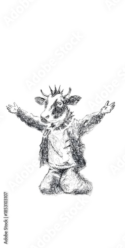 Wallpaper Mural Surreal Human Faces in Close Interaction Sketch Illustration Torontodigital.ca