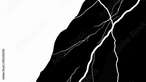 Dramatic lightning strikes illuminate a dark, stormy sky with stark contrast