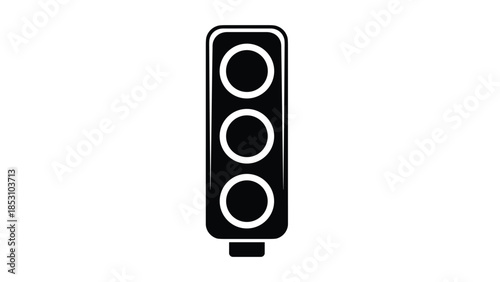 Modern traffic light design in black and white, Generative AI.