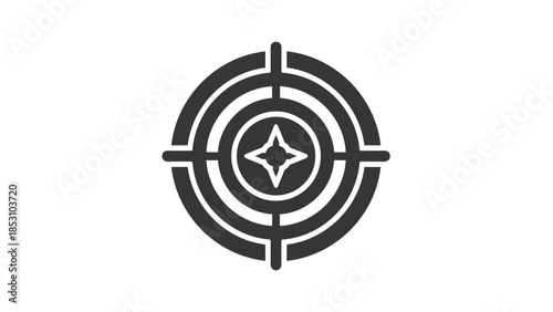 Modern geometric target symbol with concentric circles and star, Generative AI.