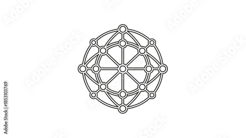 Geometric network symbol for global connections and innovation, Generative AI.
