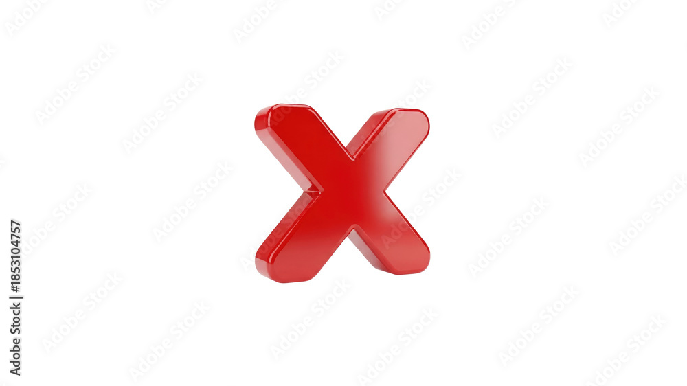 Fototapeta premium Shiny red x mark