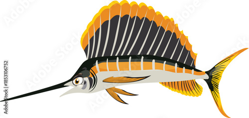 vector illustration of a goldfish