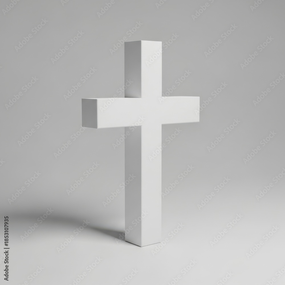 Obraz premium Minimalist white cross
