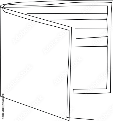 Continous one line wallet. One line drawing illustration of wallet purse. Minimalist line vector. Finance concept