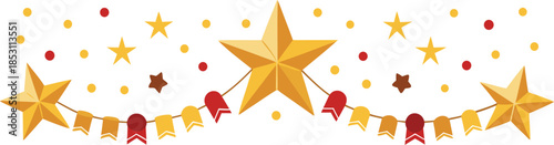 Vibrant star and angel christmas decoration