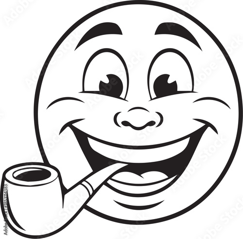 Smiling cartoon face with tongue out and winking