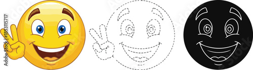 Emoji variations in different formats and colors