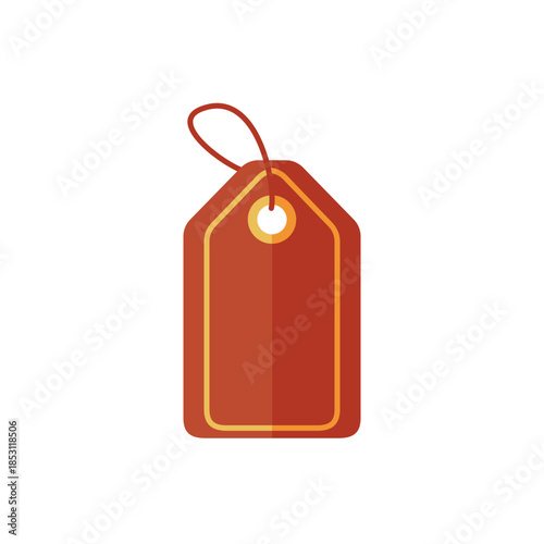 Traditional red fortune tag icon symbolizing blessings and good wishes.