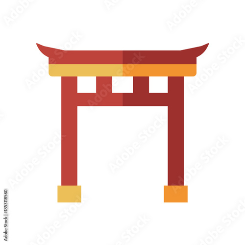 Decorative festival gate icon symbolizing celebration spaces and ceremonial entrances.