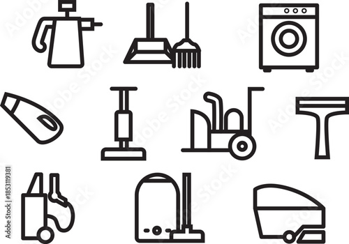 A dynamic collection of black and white outline icons illustrating a wide range of active pursuits and athletic leisure, perfect for modern sports graphic design projects and visual communication