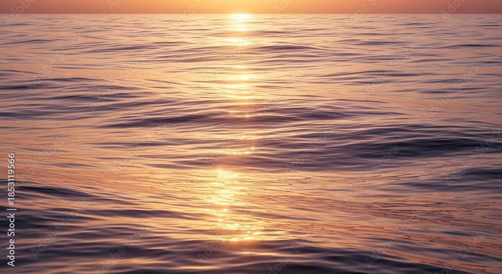Obraz premium Golden hour ocean waves reflecting sunlight, creating a serene and peaceful scene.