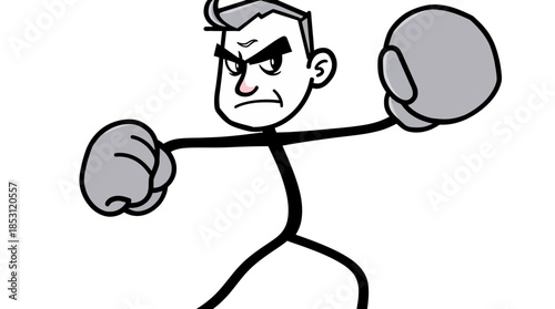 Vector illustration of a fun comic character drawing featuring a man running and person with a microphone as art for sports people