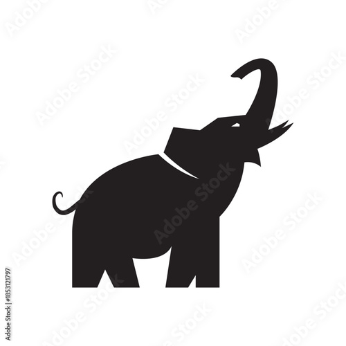 Elephant vector logo design tempate. Creative linear animal logotype inspiration