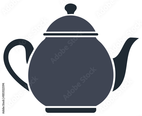 Classic Teapot Kettle Icon in a Simple Flat Vector Graphic Style